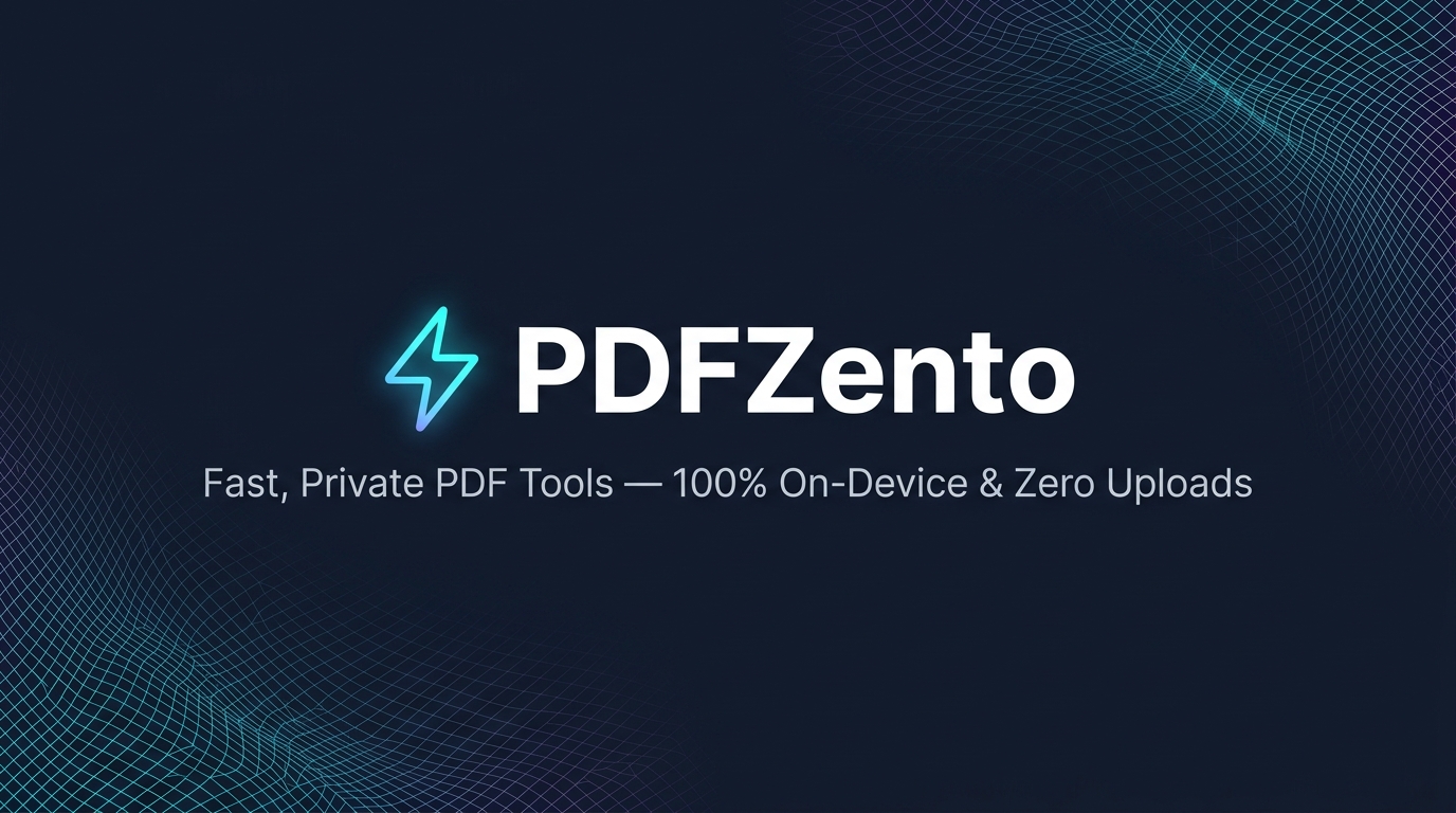I built PDFzento — a privacy-focused PDF toolbox that processes files in your browser